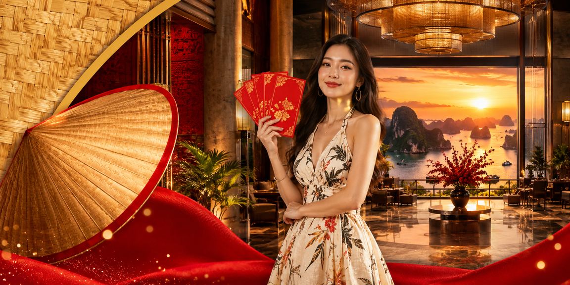 Người chơi nhận phần thưởng bao lì xì tại Vịnh Hạ Long trong sự kiện đặc biệt
